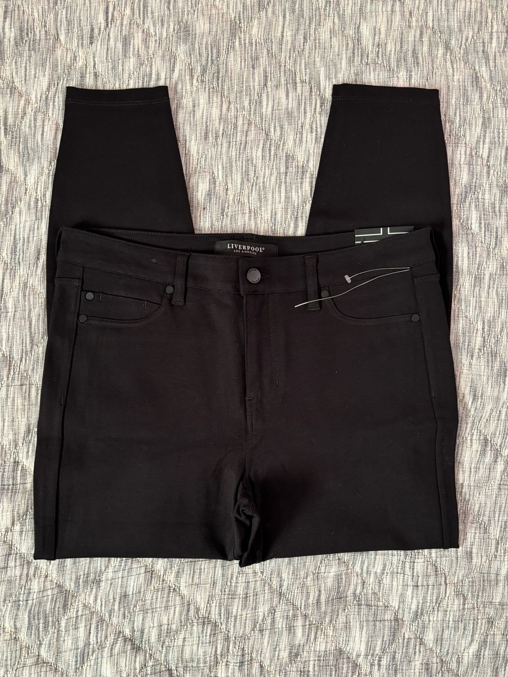 Liverpool Mid Rise Ankle Skinny Jeans In Black Sz Petite 12/31 NWT -